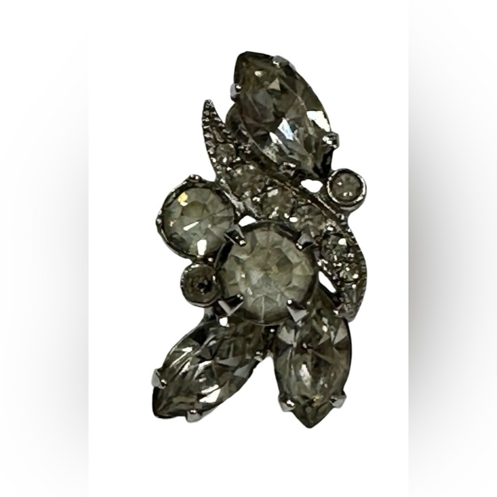 Vintage Dazzling EISENBERG ICE Crystal Rhinestones Clip On Earrings Script E - Picture 2 of 8